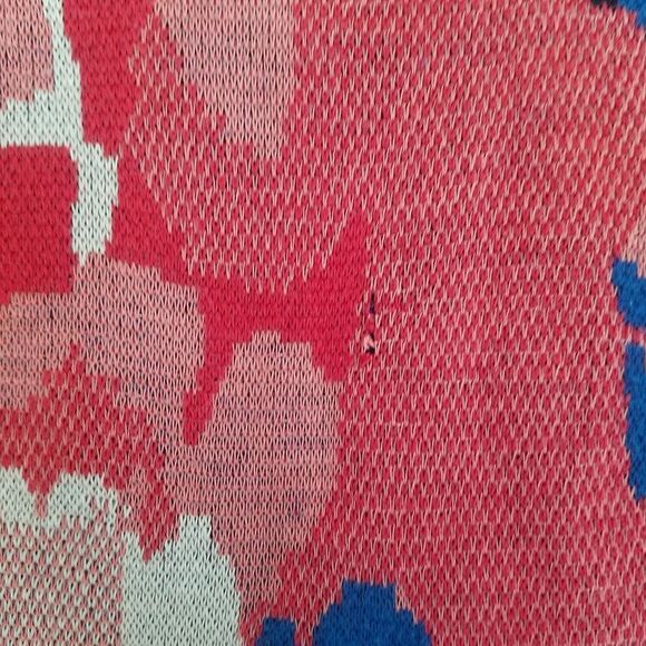 Anthropologie Silk Infused Leifsdottir Faux Wrap Color Block Floral Knit Dress M - Picture 7 of 10